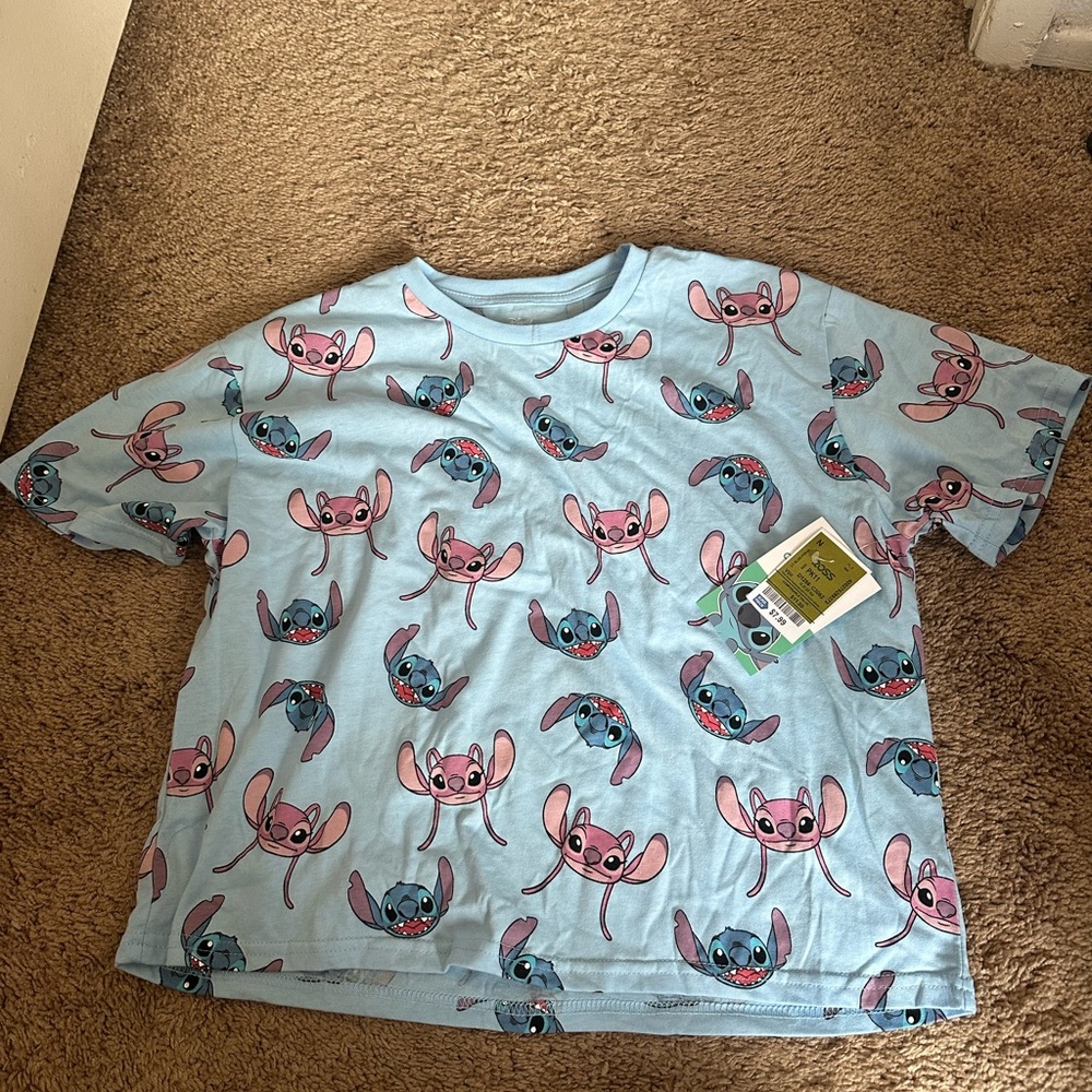 Blue Graphic T-Shirt with Cartoon Print
